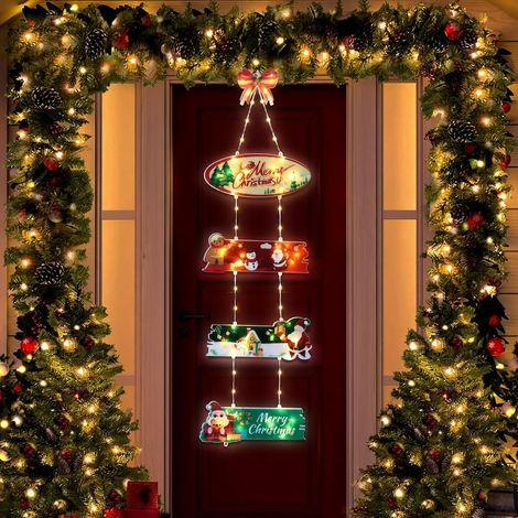 Weihnachts-Türkranz mit 72 LEDs, Warmweiß, Timer, 8 Lichtmodi, wasserdicht (1/5)
