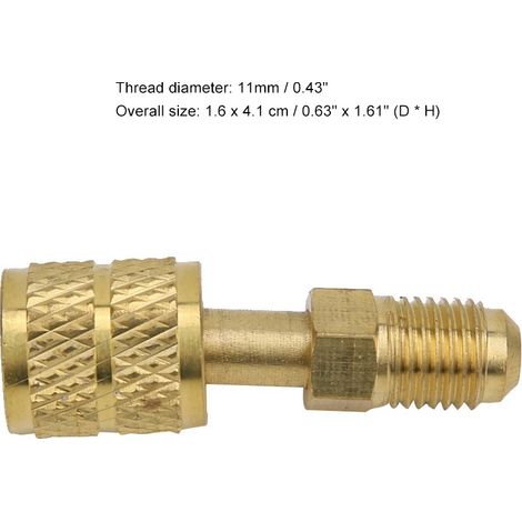 Adapateur de Raccords pour R410 en Cuivre Doré - Convertisseur 1/4" SAE Mâle vers 5/16" SAE Femelle pour Mini-Split, HVAC et Récupération de Fluide (1/5)