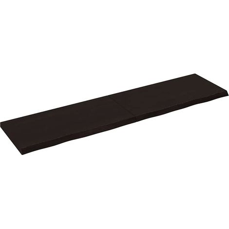 Tischplatte Dunkelbraun 160x40x(2-4)cm Massivholz Eiche