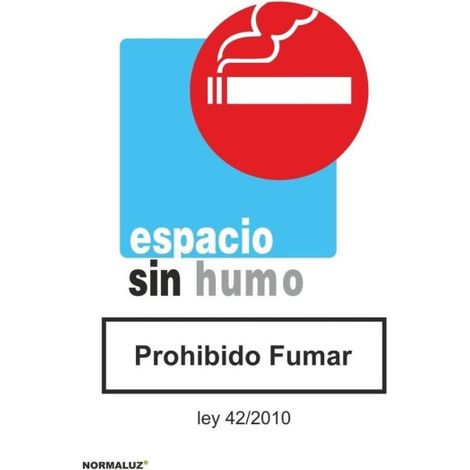 Señal de Espacio sin humo UV SEKURECO 200 x 300 mm ADHESIVOS DE VINILO