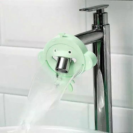 Rallonge de robinet en silicone en forme de singe - Motif dessin animé pour enfants, vert (1/5)