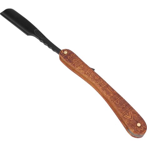 Porte-savon Rasoir Droit Vintage Rasage Manuel Manche en Bois de Rose Barbier Coffret Cadeau pour Salon de Coiffure (1/5)