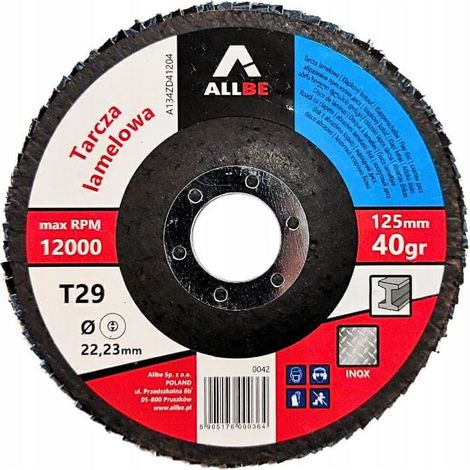 Disco de l谩minas 125 P 40 de acero inoxidable y metal de circonio