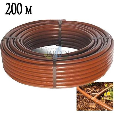 Tubo in Polietilene 16mm 200 metri Marrone Senza Gocciolatore