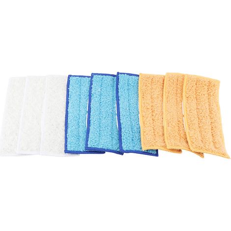 Lot de 9 têtes de balai en microfibre lavables, compatibles avec les balais plats à vaporisateur. (1/5)