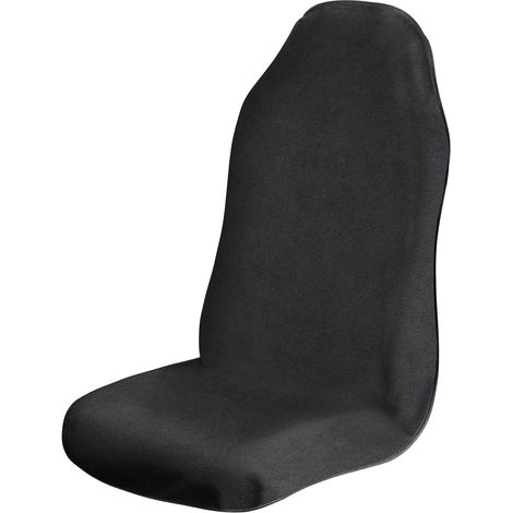 Car Seat Cover, Universal Front Individual Car Seat Cover, Waterproof Fabric Seat Protector Non-Slip for Car, Truck, SUV, Van (Black) (1/5)