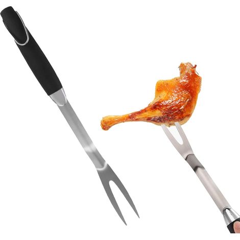 Ensemble d'outils pour barbecue, accessoires pour barbecue d'extérieur Ensemble de trois fourchettes à langue en acier inoxydable pour barbecue - Langue pour barbecue d'intérieur et grillades de stea (1/5)
