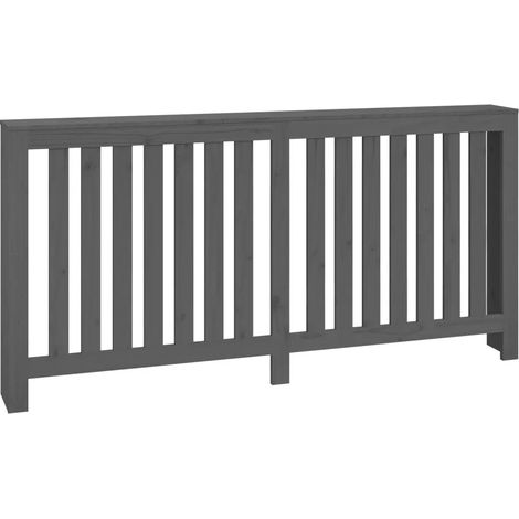 Cache-radiateur en bois de pin massif moderne à lattes étagère décorative 169 x 19 x 84 cm en bois gris (1/5)
