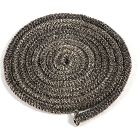Joint Tressé pour Insert et Poêle 8mm x 4m, Imprégnée de Graphite Joint d'Étanchéité en Fibre de Verre Corde de Joint de Cheminée Remplacement pour Poêles à Bois Cheminées (1/5)