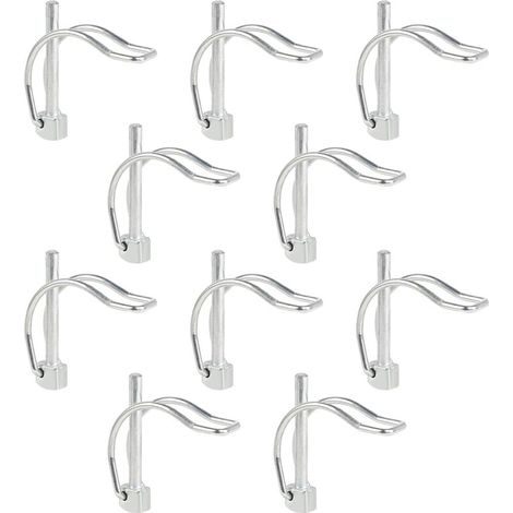 10 Pièces Goupille de Verrouillage Forme D 645mm pour Echafaudage, Goupille Motoculteur Acier au Carbone Galvanisé, Goupille Forme D Portable, Bien Démonté (1/5)