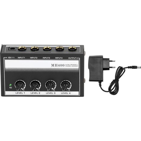 Amplificateur Casque Portable 4 Canaux Métal Faible Bruit pour Studio et Scène Alimentation 100-240V Blanc Prise EU (1/5)