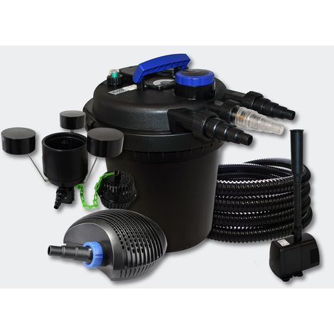 Kit filtration bassin 6000l 11W UVC 40 Watts Pompe Tuyau Skimmer Fontaine