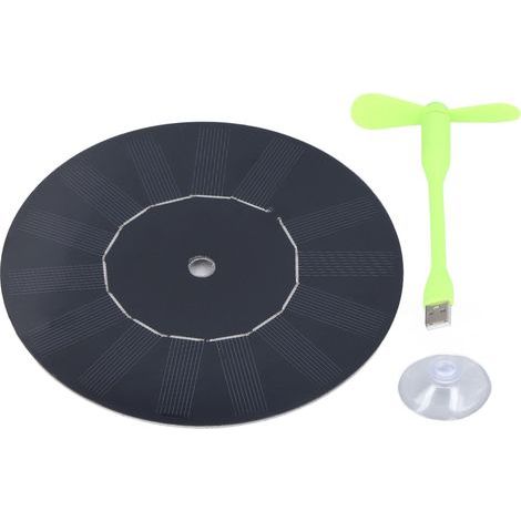 Petit ventilateur de voiture USB multifonction rond en silicone monocristallin alimenté à l'énergie solaire ventilateur d'échappement de voiture 5W (1/5)