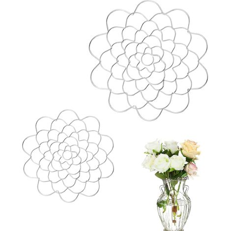 2 pièces grille d'arrangement de fleurs réutilisable support de tige de fleur en acier inoxydable outil de support de grille de fleurs stable antirouille pour accessoires de compositions florales (1/4)
