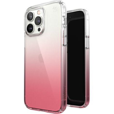 Speck Presidio Perfect-Clear + Ombre - Custodia per iPhone 14 Pro Max con rivestimento Microban (Trasparente / Rosa Vintage Sfumato) (1/5)