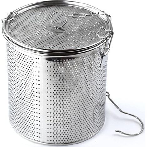 Filtre à épices portable, outil de filtration en boule pour épices, panier de cuisson en maille, séparateur de soupe avec panier à infusion de thé et crochet (1416cm) (1/5)