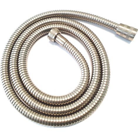 Schläfer 80841490  Flessibile Doccia 1,5 metri in Acciaio Satinato, Tubo Doccia Universale G 1/2, Flessibile Antipiega Doppia Aggraffatura, Nichel Spazzolato, Flessibile Doccia Vasca Design (1/5)