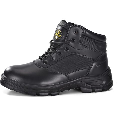 S3work men's/women's military safety shoes, size M - 8515, antistatic, waterproof, breathable leather, lightweight and comfortable insole, steel toe cap, steel plate, side zip (1/5)