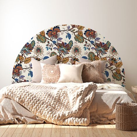 Stickers tête de lit - Fleurs - 160 x 130 cm - Pour lits (120 à 140 cm) - Adhésif MAT (1/2)