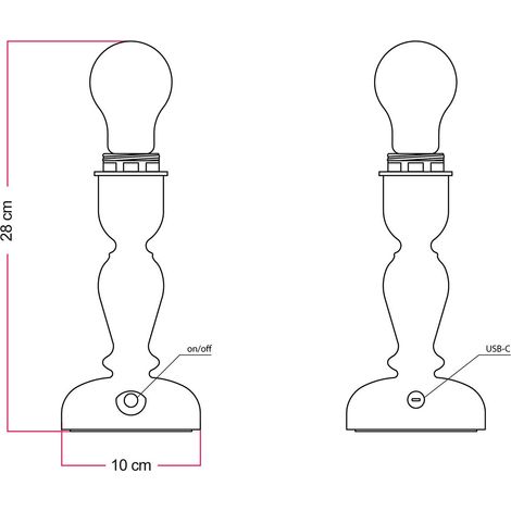 Lampe portable rechargeable Cabless14 avec ampoule goutte d'eau et abat-jour