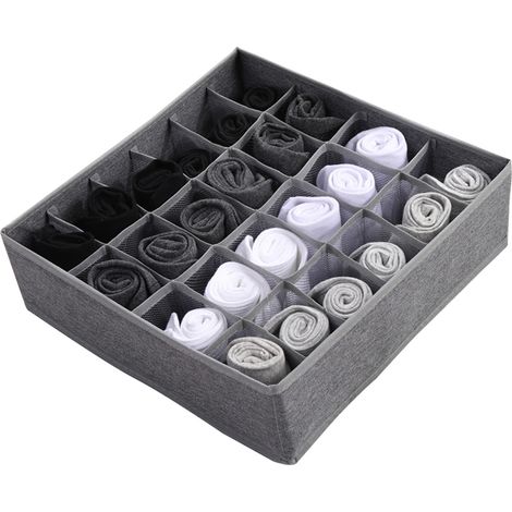 Caja plegable para guardar ropa interior, para uso doméstico, de tela Oxford, con separador de cajones, para sujetadores y calcetines. (1/5)
