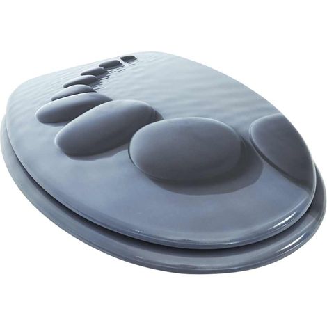 vidaXL Asiento inodoro WC MDF tapa piedras (1/2)