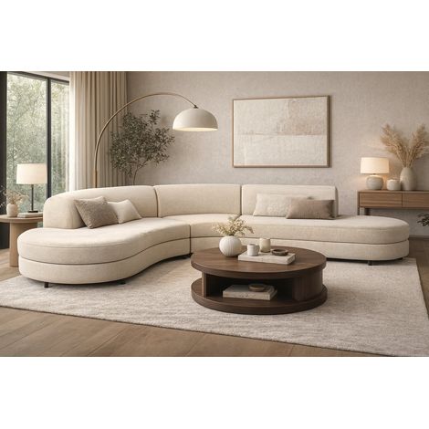 Sofa Madera Poliester 493X120X73 Modular Beige