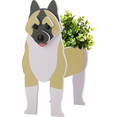 Pot de jardinière décoratif pour chien, haute capacité de charge, fleur mignonne pour la maison, décoration de jardin, Akita, petite taille (1/5)