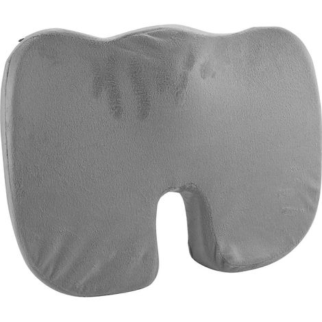 Coussin de chaise en mousse à mémoire de forme, coussin de bureau en forme de U gris (1/4)