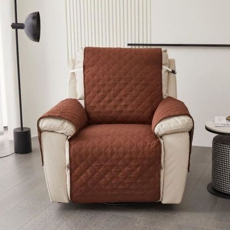 Housse de Fauteuil Inclinable - Protege de Meubles Lavable - Brun (1/3)