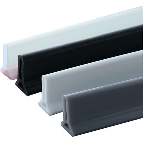 Couche d'étanchéité pour sol de douche, barrière de douche/baignoire pliable, revêtement d'eau en caoutchouc pour salle de bain, ruban d'étanchéité de maintien, auto-adhésif, barre de cuisine, noir. (1/5)