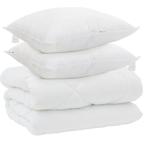 Duvet d'hiver avec oreiller 3 pcs Blanc Microfibre (1/5)
