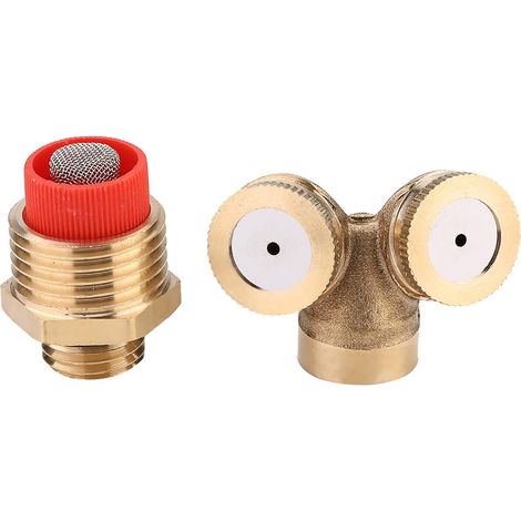 2 Pièces 2 Trous Buse de Pulvérisation en Laiton, Brumisateur Buse Jardin Arroseurs Raccord de Tuyau d'eau Connecteur, pour Pelouse, Arrosage Jardinage,D'Irrigation Agriculture (1/5)