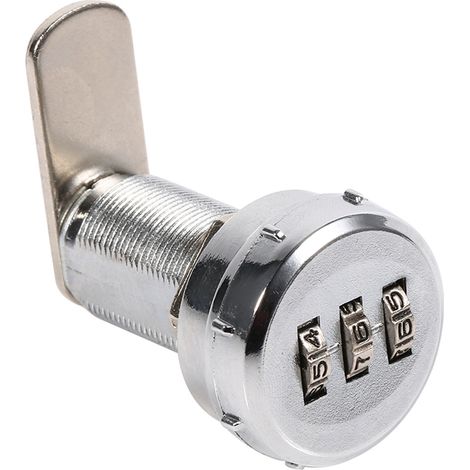 Armoire à came à combinaison à 3 chiffres en acier inoxydable argenté, serrure de sécurité à code par mot de passe pratique n° 3 (1/5)