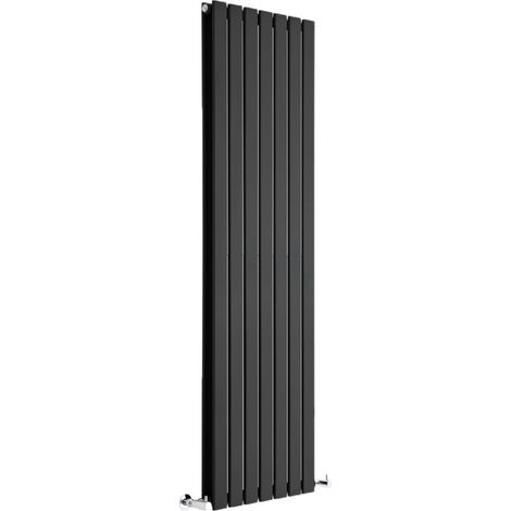 Milano Alpha Black Vertical Column Double Flat Panel Radiator - 1600mm x 490mm (1/4)