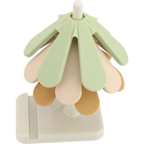 Dessous de plat en forme d'arbre, pliable et isolant thermique, résistant à la chaleur et anti-brûlures, pour plan de travail de cuisine, base carrée (1/5)