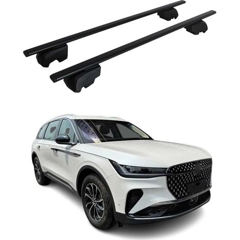 OMAC Barres de toit pour Lincoln Nautilus II 2024-2026 – City Crash tested – ISO PAS 11154:2006 – Antivol inclus – Charge max 75 kg – 2 barres Noir (1/4)