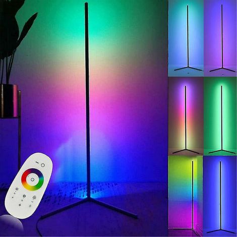 Lampe de sol d'angle LED RGB à changement de couleur avec télécommande, style minimaliste, lumière d'ambiance (1/5)
