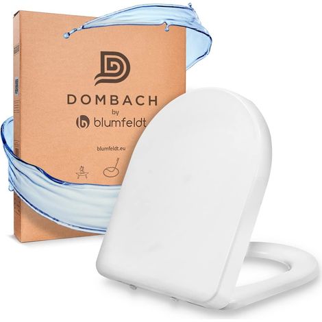 1 abattant wc, système softclose, duroplast, forme d, blanc, fixation inox, 150kg (1/5)