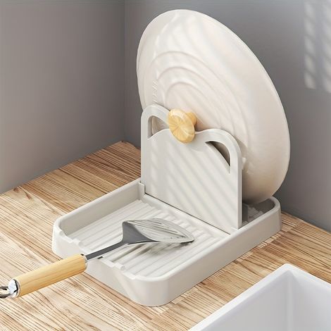 Étagère de Rangement pour Couvercles et Planches à Découper pour la Cuisine, Organisateur de Plan de Travail Multifonction pour Couvercles de Casseroles, Planches à Découper et Planches (1/4)