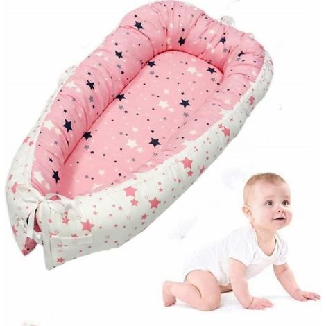 Réducteur de lit bébé - Multifonctions - Nid Lit - 80x50cm - Rose - Enfant - Coton de haute qualité (1/4)