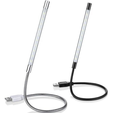 2 Branch Led Reading Light Stick, Flexible USB Dimmable Reading Light, Gooseneck Design (1/5)