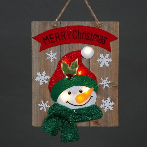 Wooden Hanging Frame Decor Snowman 30x3x36H (1/5)
