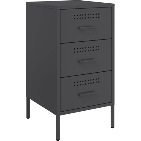 Maison Exclusive - Nachttisch Schwarz 36x39x68 cm Stahl