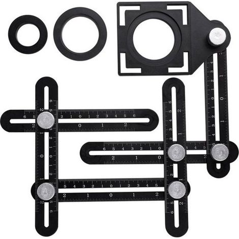 Multi-Winkel-Messwinkel - Keanova - Präzises Werkzeug - 3 Größen von Lochsägen - Langlebiges ABS