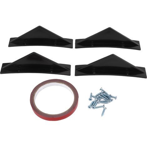 KIT DE 4 DEFLECTEURS DE BOUCLIER AR ABS NOIR BRILLANT CURVE SHARK FIN UNIVERSAL (1/5)