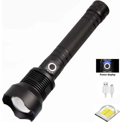90000 Lumen LED-Taschenlampe, die leistungsstärkste USB-Taschenlampe, 26650-Akku, XHP70, XHP50, Jagd, P70-Taschenlampe (1/4)