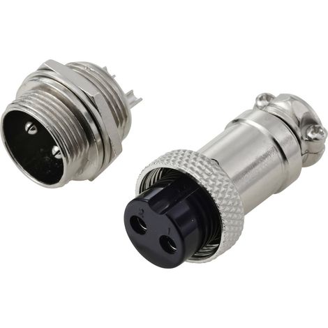 TRU COMPONENTS TC-13895632 Connecteur rond mâle, Contact femelle Nombre total de pôles: 2 Série (con (1/4)