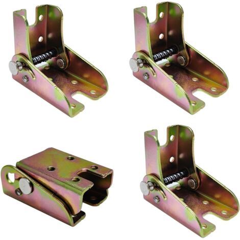 BUNTHAUS Lot de 4 supports de pieds de table pliants, charnière pliante autobloquante à 90 degrés, charnière de table pliante, pied pliable pour canapé, pied invisible, connecteur d'accessoires de meu