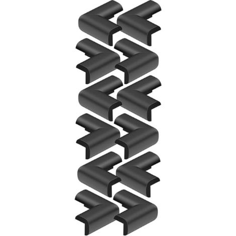 12x Protection pour Bébé – Coussin de Sécurité en Mousse Adhésive pour Angles de Table, Meubles, Bureau et Étagères – Protège-Tête pour Enfant – Noir
